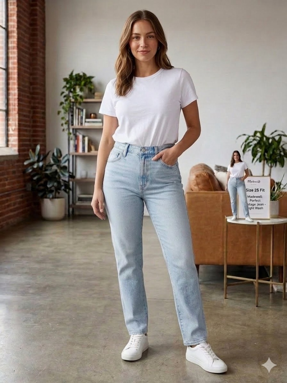 Madewell Curvy Perfect Vintage Jean Light Wash Fitzgerald - size 25